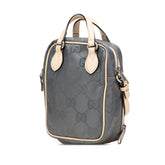 グッチ GGナイロン オフザグリッド ハンドバッグ ショルダーバッグ 2WAY 625850 グレー ベージュ ナイロン レザー レディース GUCCI 【中古】